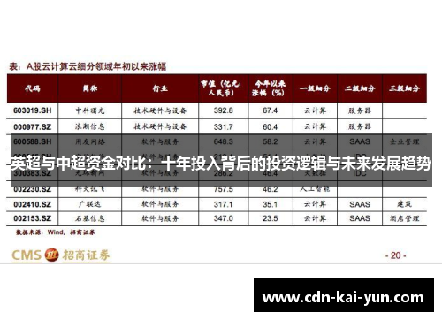 英超与中超资金对比:十年投入背后的投资逻辑与未来发展趋势 英超与中超资金对比:十年投入背后的投资逻辑与未来发展趋势